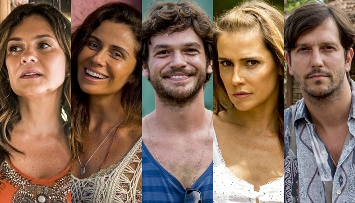 Adriana Esteves, Giovanna Antonelli, Emilio Dantas, Deborah Secco e Vladimir Brichta em Segundo Sol (Foto: Globo/João Miguel Júnior/João Cotta