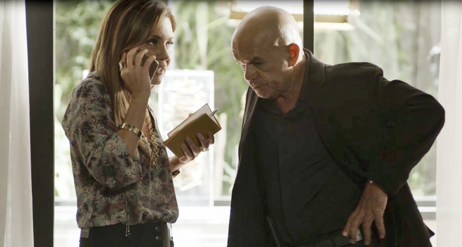 Laureta e Galdino em Segundo Sol (Foto: Reprodução)