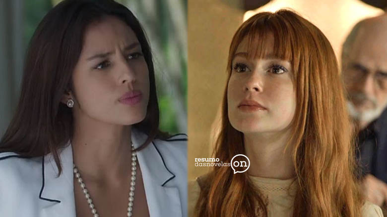 Laura e Luz em cena de O Sétimo Guardião (Foto: Montagem)