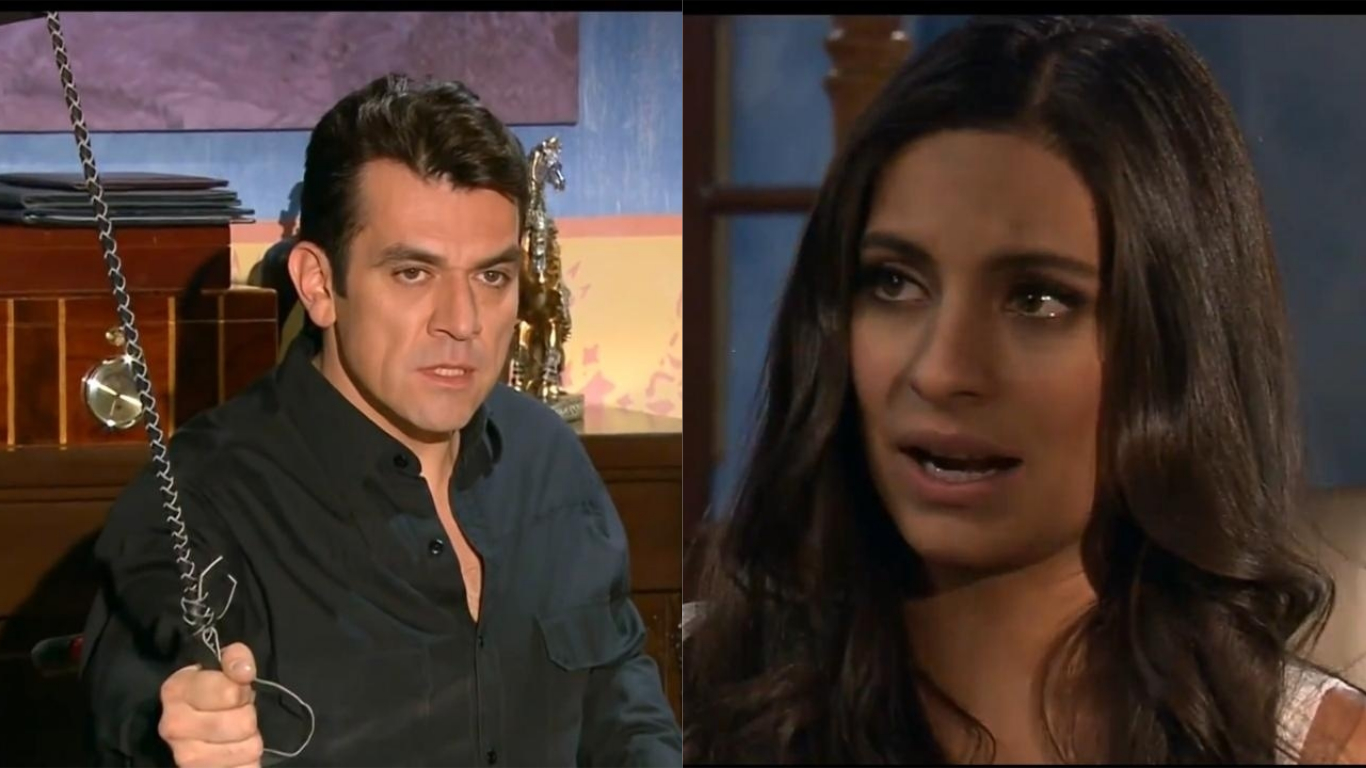 Ana Paula se ajoelha diante de Rogério, é humilhada e chora em A Que Não Podia Amar