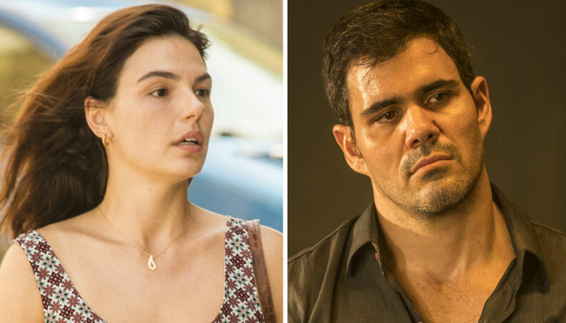 Ísis Valverde e Juliano Cazarré são um casal em Amor de Mãe (Foto: Reprodução)