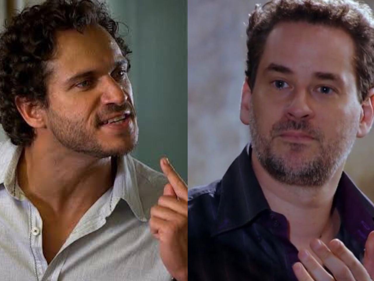 Guaracy (Paulo Rocha) e Paulo (Dan Stulbach) em Fina Estampa (Reprodução/TV Globo).