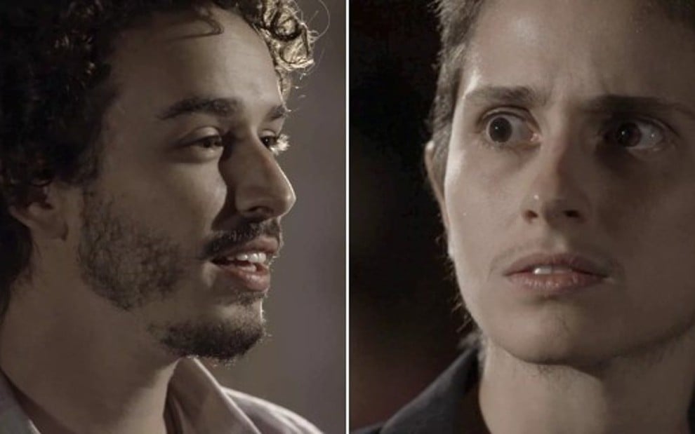 Cláudio (Gabriel Stauffer) e Ivan (Carol Duarte) se reencontram em A Força do Querer (Foto: Reprodução)