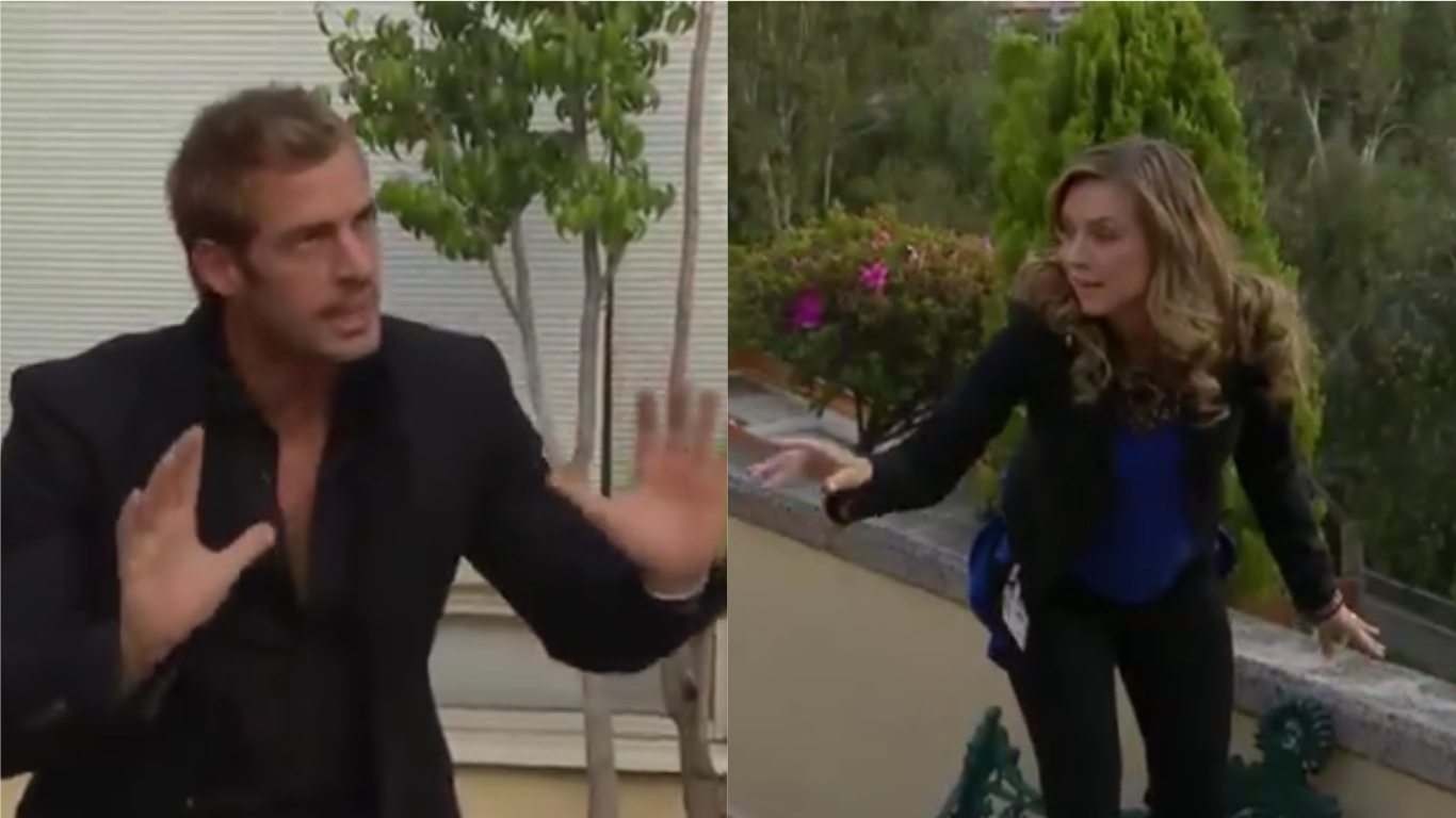 Desequilibrada, Helena tenta se jogar de um prédio e Max a agarra pelas braços