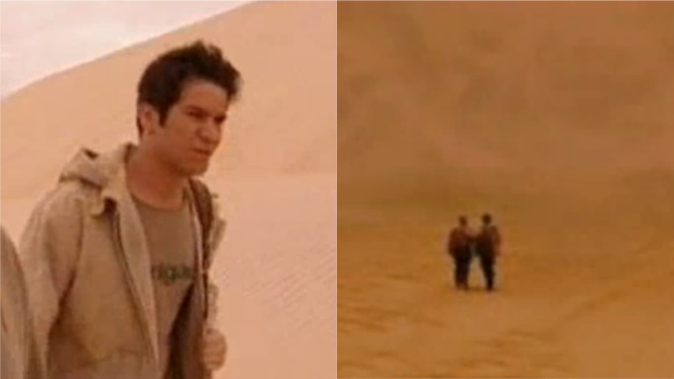 Léo sai caminhando sem rumo no deserto, some na tempestade de areia e ninguém encontra o paradeiro dele