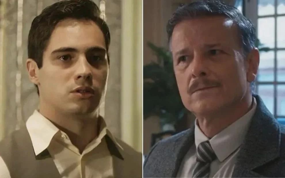 Joaquim e Eugênio em cenas da novela Além da Ilusão