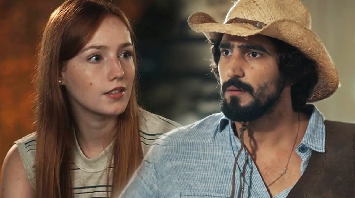 Montagem com Irma e José Leôncio na novela Pantanal da TV Globo