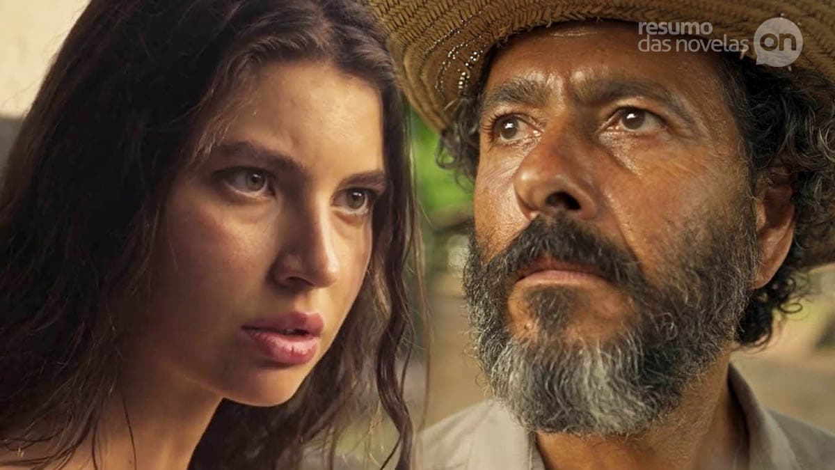 Montagem com Juma e Zé Leôncio na novela Pantanal da Globo