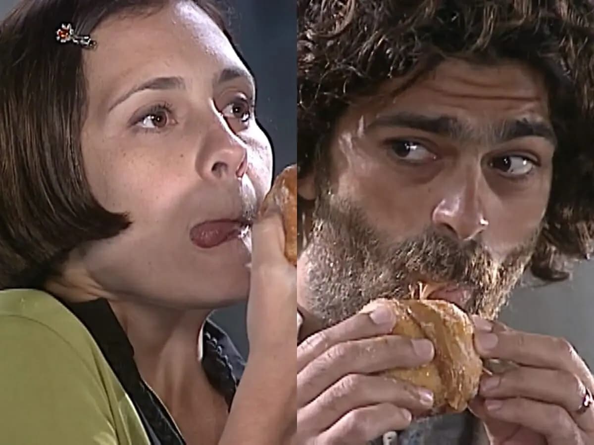 Catarina e Petruchio comem sonhos de doce de leite