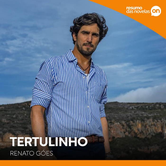 Tertulinho, personagem de Renato Góes em Mar do Sertão, novela das 18h da Globo