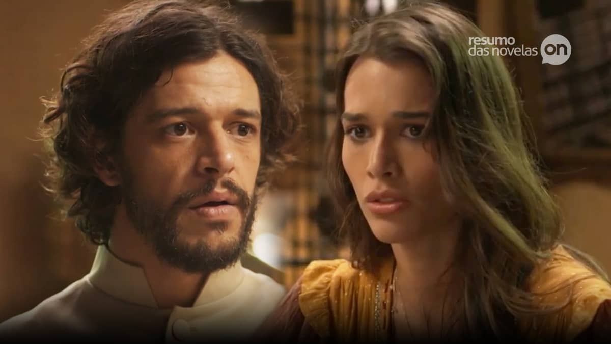 Maruan e Labibe se olhando em cena da novela Mar do Sertão