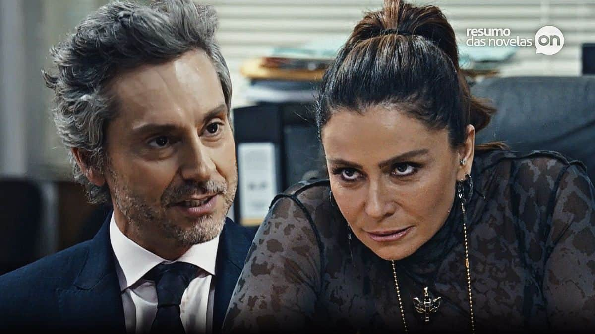 Helô encara Stenio em cena da novela Travessia, da TV Globo