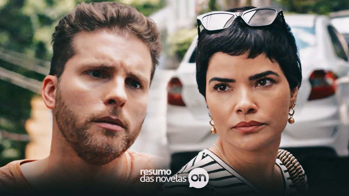 Caíque, personagem de Thiago Fragoso, e Leonor (Vanessa Giácomo) em Travessia