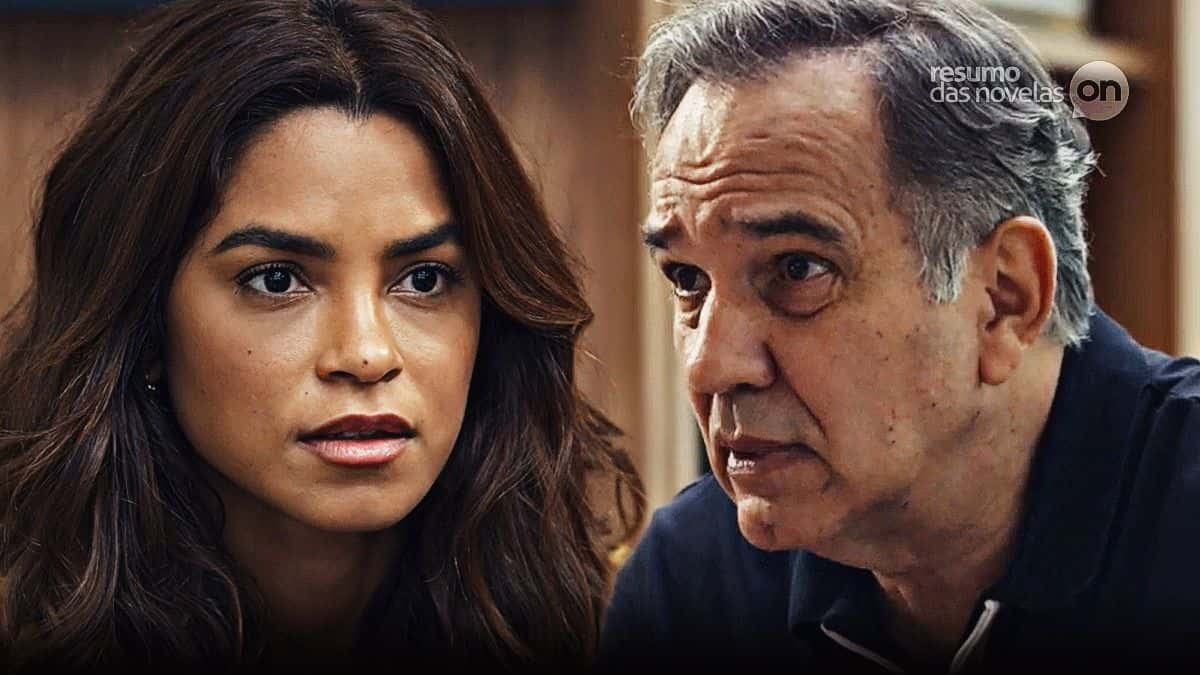 Brisa, à esquerda; Guerra, à direita, na novela Travessia