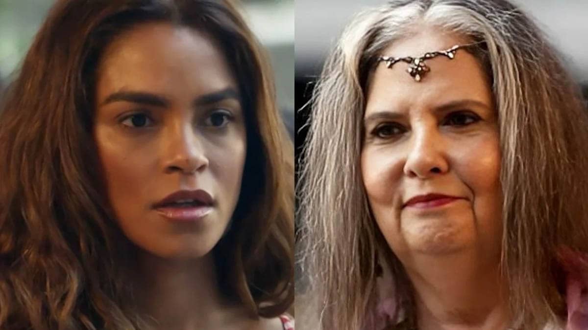 Brisa, à esquerda; cigana, à direita, na novela Travessia