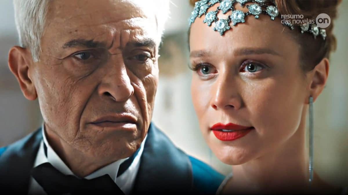 Leonel, à esquerda; Gilda, à direita, na novela Amor Perfeito