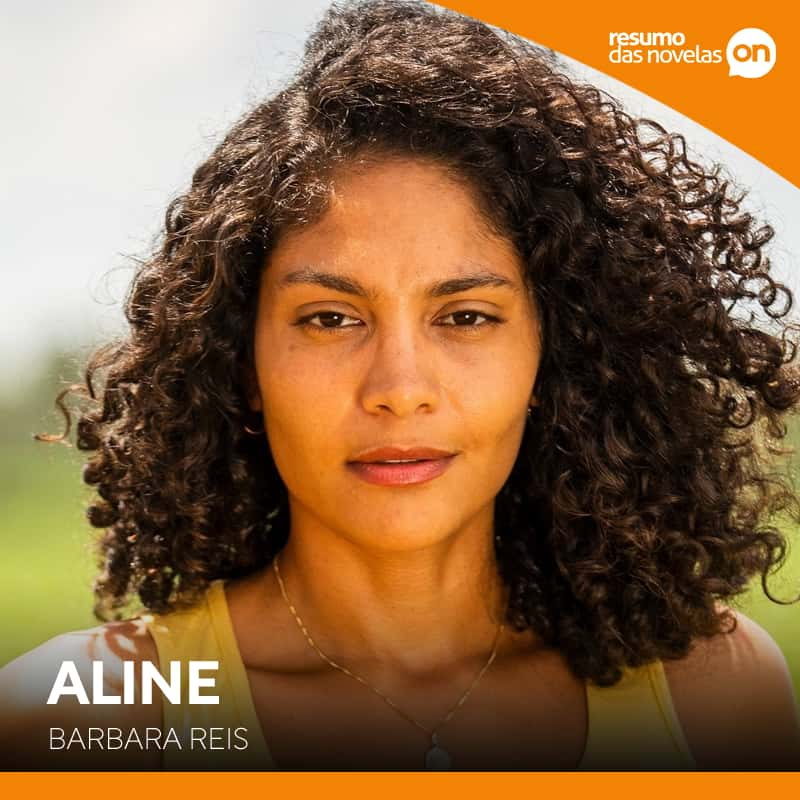 Aline, personagem de Barbara Reis, na novela Terra e Paixão