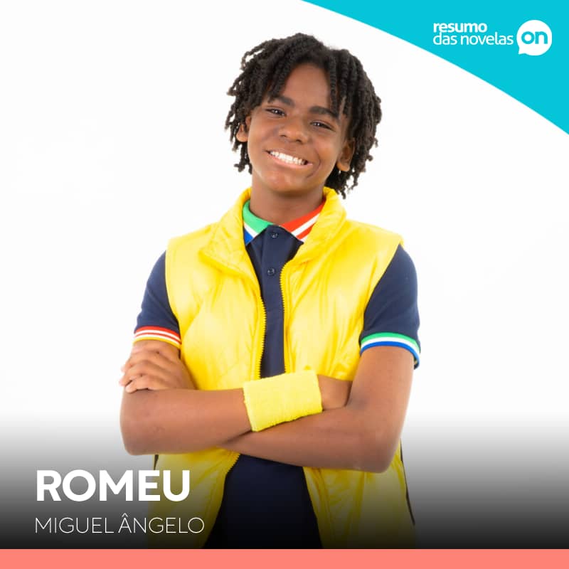 Romeu, personagem de Miguel Ângelo, na novela A Infância de Romeu e Julieta