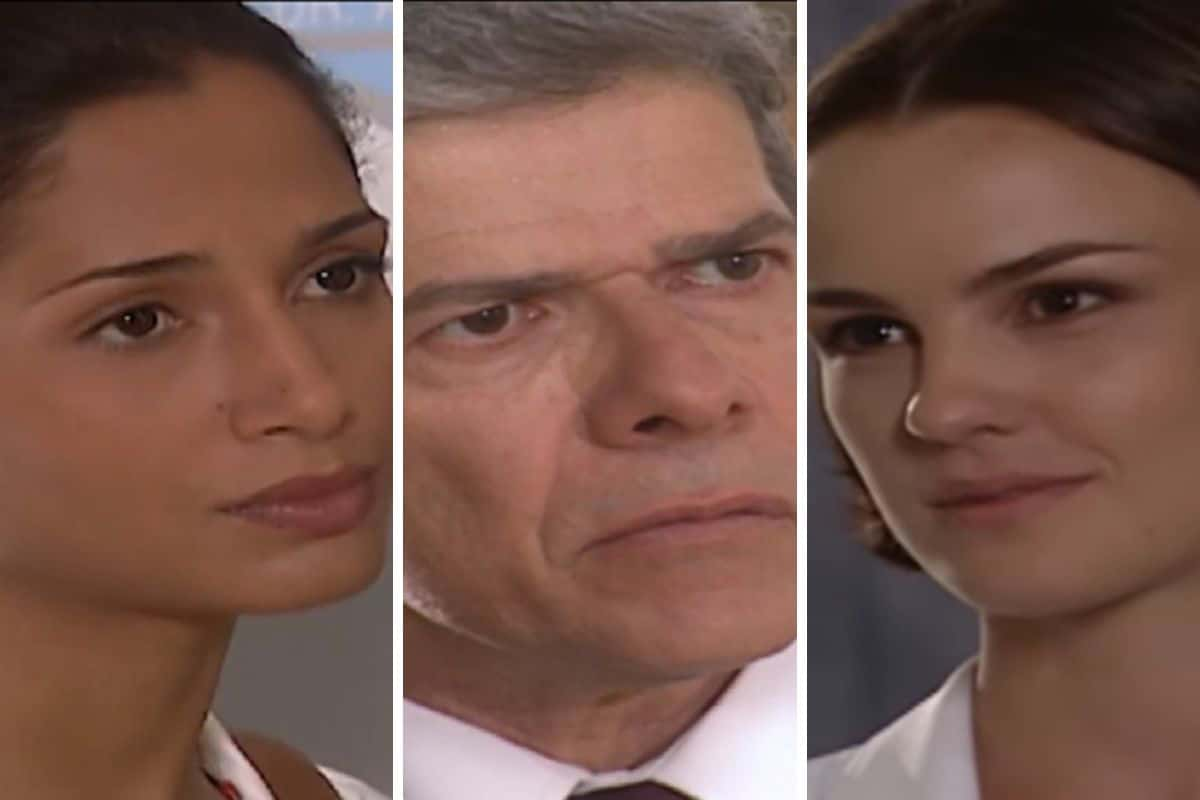 Luciana, César e Laura em Mulheres Apaixonadas. (Foto: reprodução)