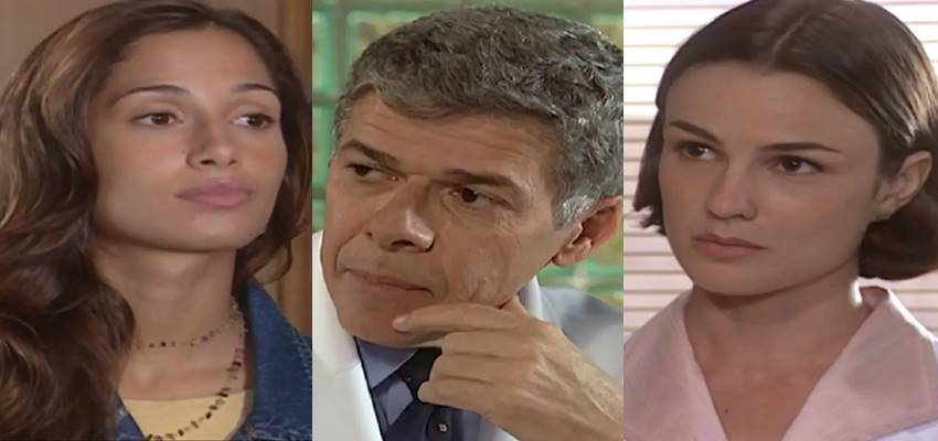 Luciana, César e Laura em Mulheres Apaixonadas. (Foto: reprodução)