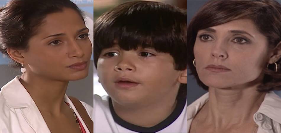 Luciana, Lucas e Helena em Mulheres Apaixonadas. (Foto: reprodução)