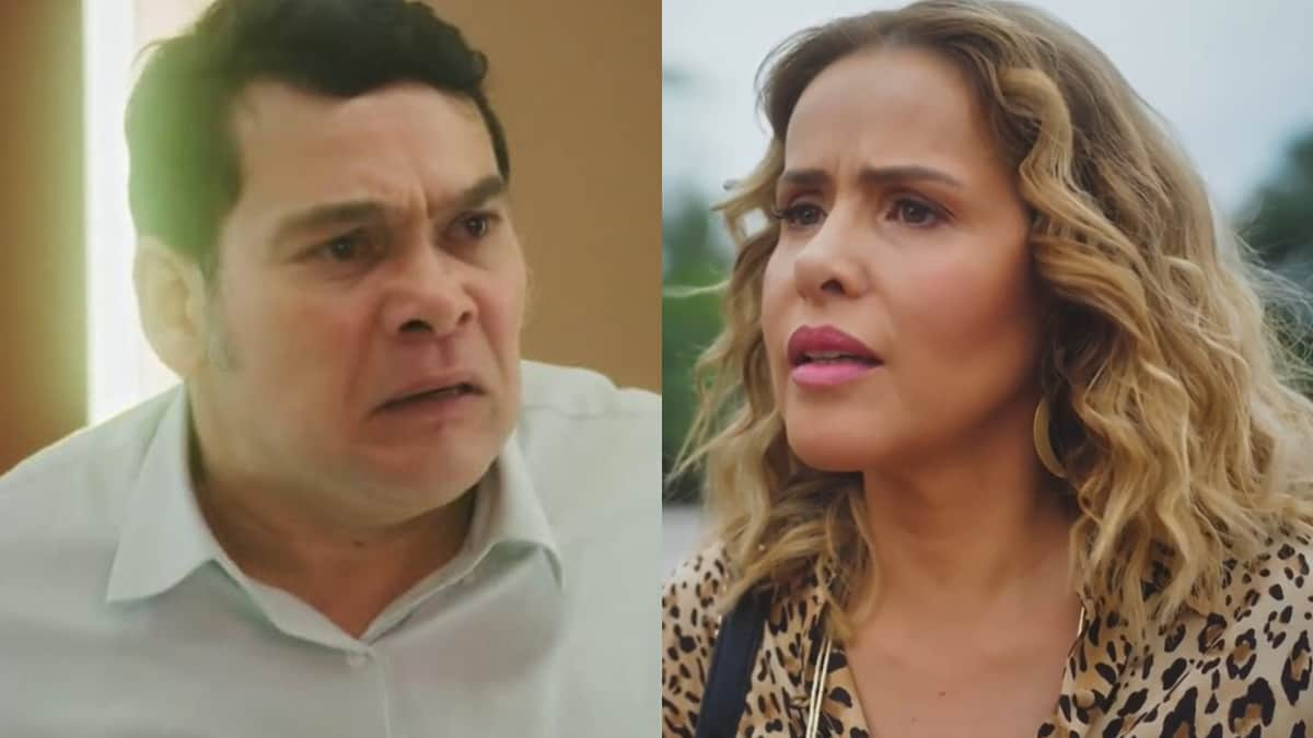 Tadeu (à esquerda) e Gladys (à direita) em cenas da novela Terra e Paixão.