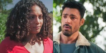 Aline e Caio em Terra e Paixão. (Foto: reprodução)