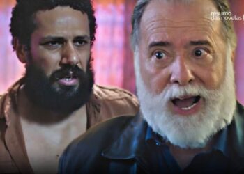 Ramiro (à esquerda) e Antônio bravo (à direita) em Terra e Paixão.