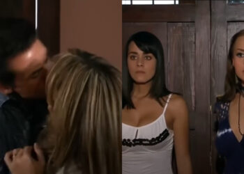 Bomba em Abismo de Paixão! Carmen e Paulo são flagrados aos beijos por Kênia e Elisa