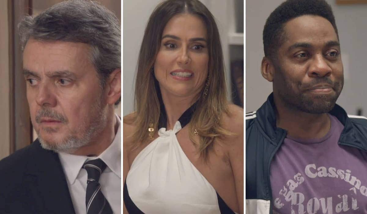 Roberto, Lara e Mário em Elas por Elas. (Foto: reprodução)