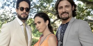 Luigi, Anely e Natercinho em Terra e Paixão. (Foto: reprodução)