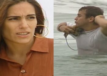 Mulheres de Areia: Vingativa, Raquel se passa por Ruth, atrai Da Lua até o mar e ele não percebe a vilã querendo afogá-lo: “tá fundo!”
