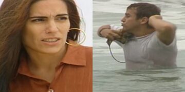 Mulheres de Areia: Vingativa, Raquel se passa por Ruth, atrai Da Lua até o mar e ele não percebe a vilã querendo afogá-lo: “tá fundo!”