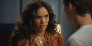 Luna, personagem de Giovana Cordeiro, confrontando Miguel, em Fuzuê.