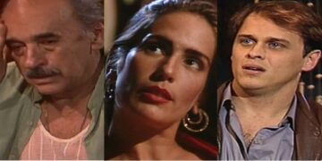 Floriano, Raquel e Marcos em Mulheres de Areia. (Foto: reprodução)