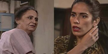 Isaura e Raquel em Mulheres de Areia. (Foto: reprodução)