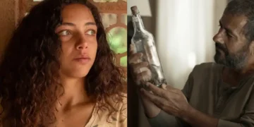 Em cena assustadora, Joana acha o cramulhão, quebra a garrafa no chão e Zé Inocêncio sente uma forte dor no peito: “eu desconjuro!”