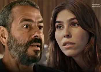 Zé Inocêncio olhando assustado para Buba em Renascer.