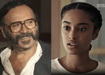 Rachid (à esquerda) e Teca (à direita) em Renascer.