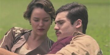 Joana de Verona e Nicolas Prattes em cena de Éramos Seis