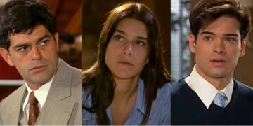 Rafael, Serena e Felipe em Alma Gêmea. (Foto: reprodução)