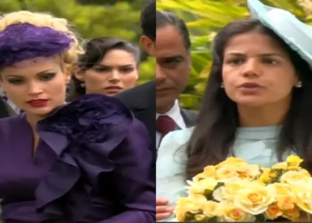 Alexandra destrói o buquê de Cristina e revela diante dos convidados o pacto que a vilã fez com o diabo para se casar com Rafael