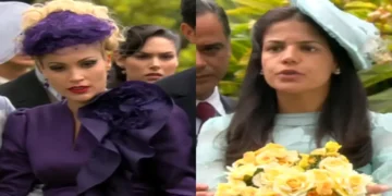 Alexandra destrói o buquê de Cristina e revela diante dos convidados o pacto que a vilã fez com o diabo para se casar com Rafael