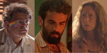 Ariosto, Zé Beltino e Zefa em No Rancho Fundo. (Foto: reprodução)