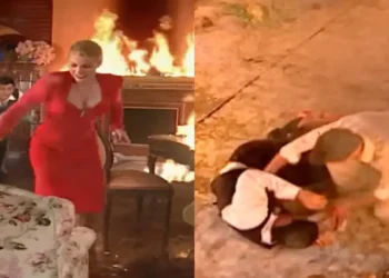 Cristina despeja gasolina no ateliê de Luna, faz fogo destruir tudo da falecida e parte do teto desaba sobre Rafael: “acabar com tudo”