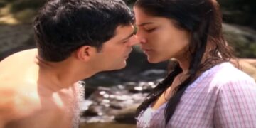 Rafael e Serena se beijam no rio