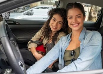 Agatha Moreira e Victoria Rossetti nos bastidores de Mania de Você