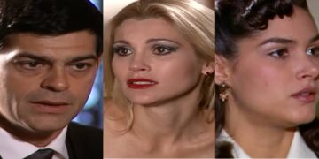Rafael, Cristina e Dalila em Alma Gêmea. (Foto: reprodução)