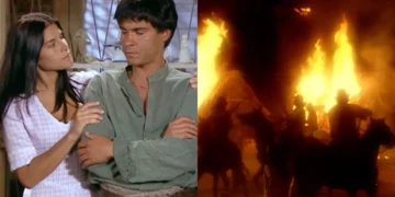 José Aristides dá a Serena a terrível notícia sobre a tragédia que dizimou seu povo na mata e ela sofre: “Não sobrou ninguém”