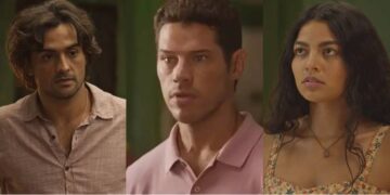 Artur, Marcelo e Quinota em No Rancho Fundo. (Foto: reprodução)